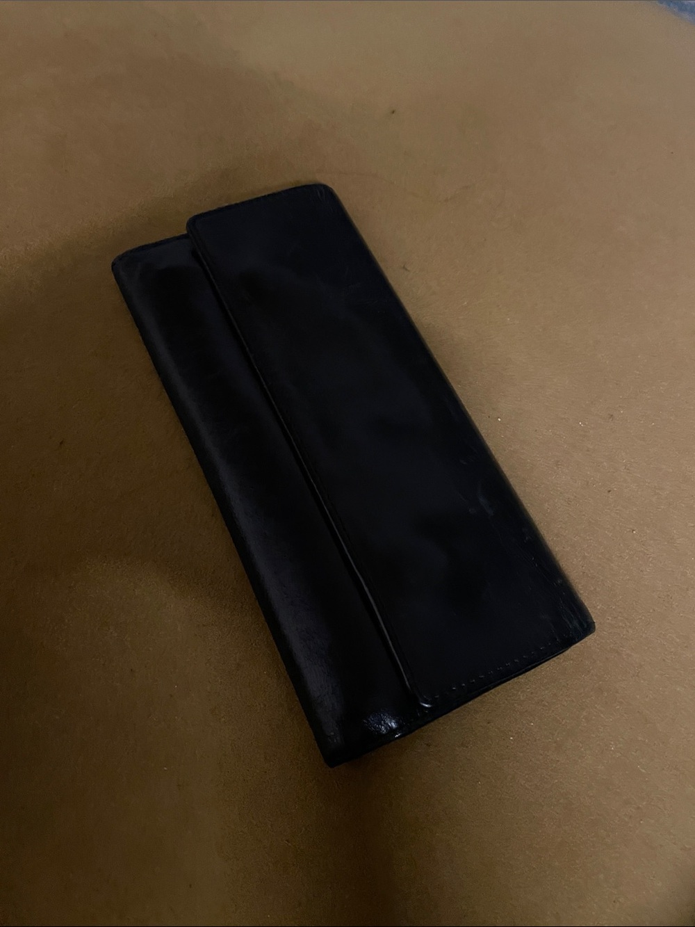 Hobo Trifold Leather Wallet Black